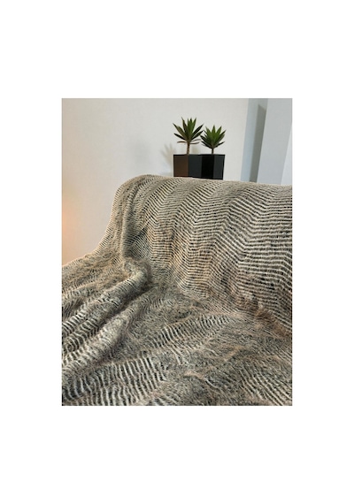 Peluş Kumaş Çizgi Desen 50x150 Cm Ultra Lüks, Kalın Ve Yumuşak Doku Çok Renkli Çok Renkli