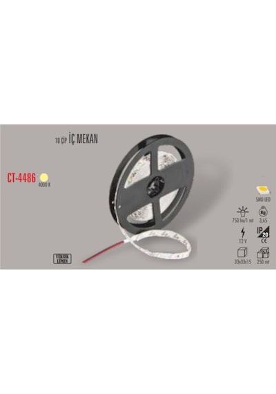 Cata CT-4483 10 Çip İç Mekan Led Şerit Ilık Beyaz 4000k