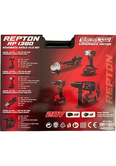 Repton RP-1380 Kömürsüz Akülü Set 4'lü