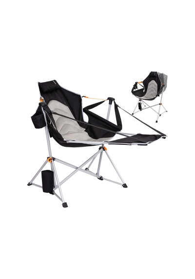 Kingcamp Orchid Lux Ayak Dayamalı & Salıncaklı Hamak Kamp Sandalyesi Bl/grey Gri - Siyah