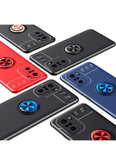 Xiaomi Mi 11i Kılıf Zore Ravel Silikon Kapak Siyah-Kırmızı