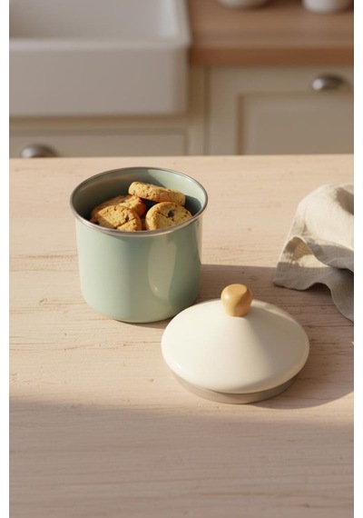 Bambum Nostalji - Ahşap Saplı Baharatlık Açık Yeşil 12 Cm Açık Yeşil