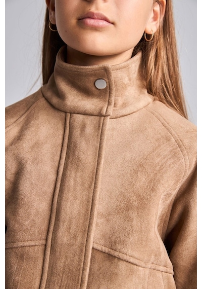 Defacto Suede Fermuarlı Cepli Kısa Kız Çocuk Mont H7803a826wnbg293 Bej-bg293