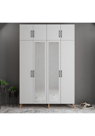 Açelya Portmanto Vestiyer Çam Beyaz  M8-180 cm