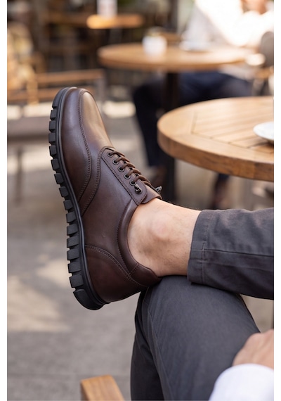 Brown Black Elastik Bağcıklı Esnek Hafif Taban Günlük Comfort Erkek Casual Klasik Ayakkabı Siyah - Kahverengi