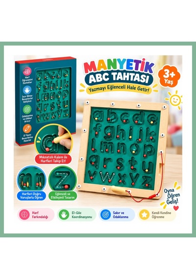 Bşkvirgo Tahta Manyetik Abc Tahtası Adet Fiyatıdır Bsk2026 Çok Renkli