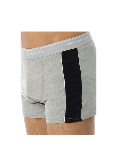 1 Adet Çift Kaplan 850 Biyeli Elastan Sportif Boxer Külot Gri