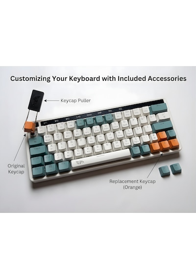 Gameagle 64 Tuşlu Rgb 3 Modlu Gaming Klavye Bluetooth + 2.4g + Type-c Şarjlı N-key Rollover, Anti Ghosting Oyuncu Klavyesi