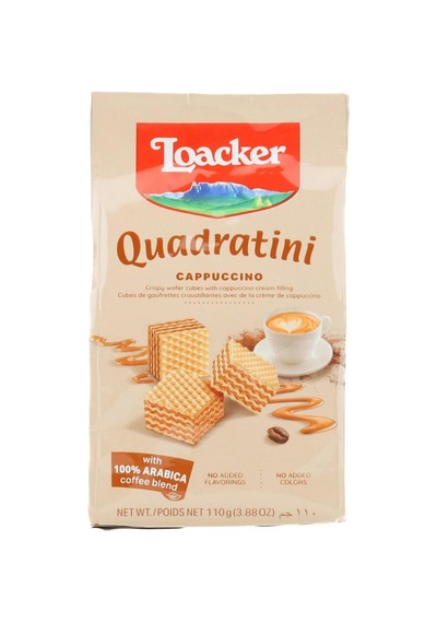 4 Adet Loacker Quadratini Cappuccino Gofret 110 G