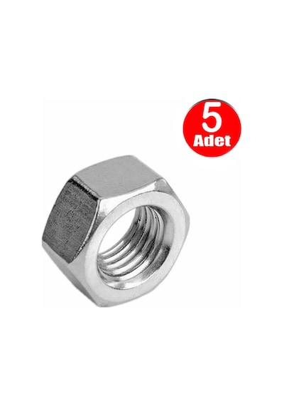 Aletçantam M20 Somun Dın 934 Beyaz Galvanizli Somun -5 Adet