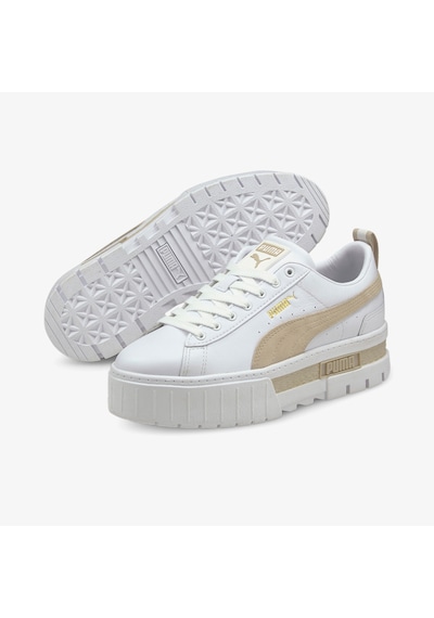 Puma Mayze Kadın Platform Beyaz Spor Ayakkabı Düz 381983 Beyaz
