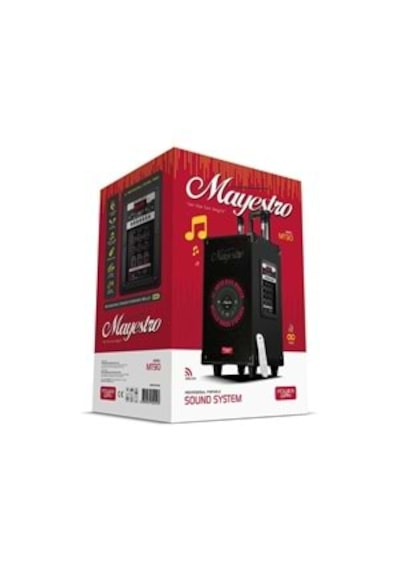 Powerway Mt90 Şarjlı Çift Mikrofonlu Hoparlör Karaoke Sistemi Taşınabilir Amfi Bluetooth Hoparlör