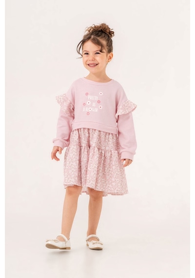 Minigimin Cicileri Miniğimin Cicileri 2-5 Yaş Prety Çiçekli Kız Çocuk Elbise - Pembe