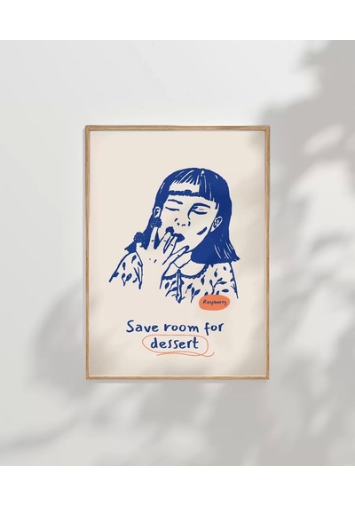 Çerçevesiz Poster Ahududu Ve Tatlı Kaçamak