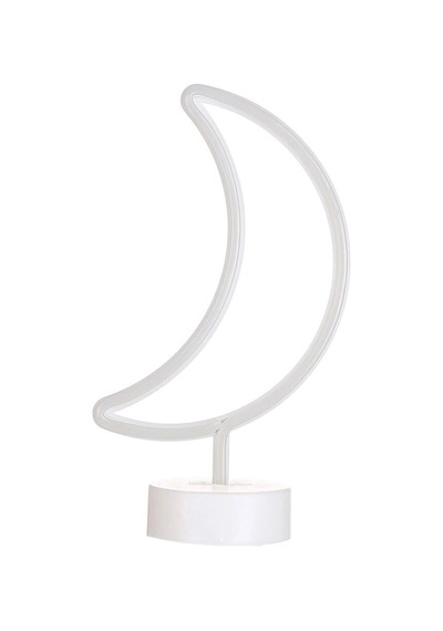 Dekoratif Pilli Ay Tasarımlı 3d Neon Led Masa Ve Gece Lambası 5047 10 Parça Siyah