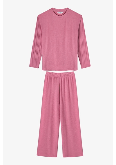 Penti Kız Çocuk Gül Kurusu Rosy Pink Pamuklu Uzun Kollu Pijama Takımı Pk34