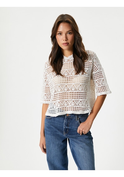Koton Crop Ajurlu Sweatshirt Kapüşonlu Kısa Kollu Kırık Beyaz 4sak10453ek Ekru Koton Crop Ajurlu Sweatshirt Kapüşonlu Kısa Kollu Kırık Beyaz 4sak10453ek Ekru