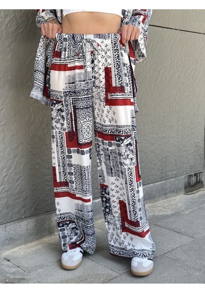 Kadın Mix Desenli İkili Kimono Takım - S504506 Çok Renkli