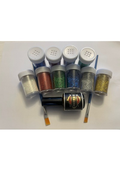 Simli Dövme Glitter Tattoo Kit 10 Tüp Sim 100 Şablon Hediyeli