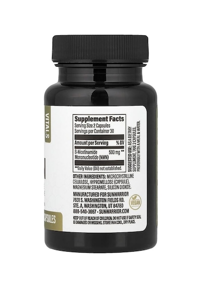 Sunwarrior, Nmn, 60 Vegan Capsules 250 Mg Per Capsule