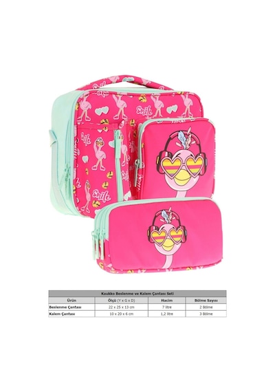 Kaukko Kids Kız Çocuk Kırmızı Yeşil Flamingo Desenli Üç Bölmeli Thermo Beslenme Çantası Ve Kalemlik Seti L7235+l8235 Kırmızı - Yeşil Kaukko Kids Kız Çocuk Kırmızı Yeşil Flamingo Desenli Üç Bölmeli Thermo Beslenme Çantası Ve Kalemlik Seti L7235+l8235 Kırmızı - Yeşil