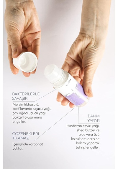 Doğal Deodorant Rollon Alüminyum, Paraben, Sentetik Koku İçermez Radika Aromatherapy -yeshim