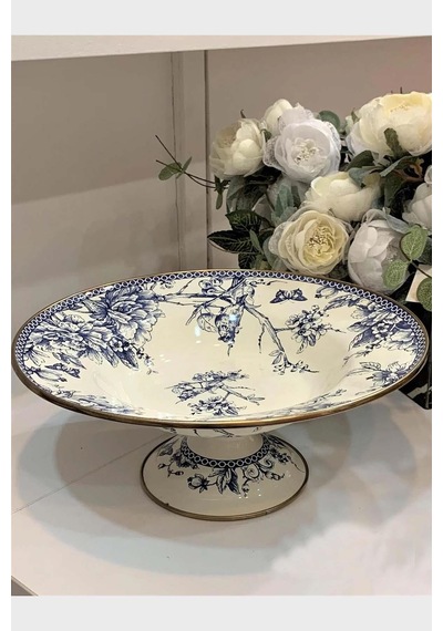 Blue Life Emaye Ayaklı Meyvelik / Sunumluk - 30 Cm