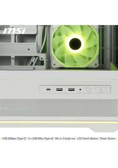 Mag Pano 110r Pz White Mid-tower Oyun Bilgisayarı Kasası 400 Mm Uzunluğa Kadar Gpu'ları Katkı Sağlar, Çı