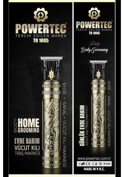 Powertec TR-1005 Lazer-epilasyon Öncesi Tüm Vücut Tıraş Makinesi Sakal-ense-vücut Kahverengi