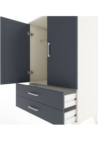 Hyperion Dolap Tek Raflı 2 Çekmeceli Tek Askılı 88x44x134 Aytaşı-antrasit Aytası
