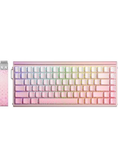 Aula Hero 84 He Manyetik Klavye Rapid Trigger Dragon King Switch 8000hz Rgb Neon Tkl Hot Swap Oyuncu Klavyesi Pembe