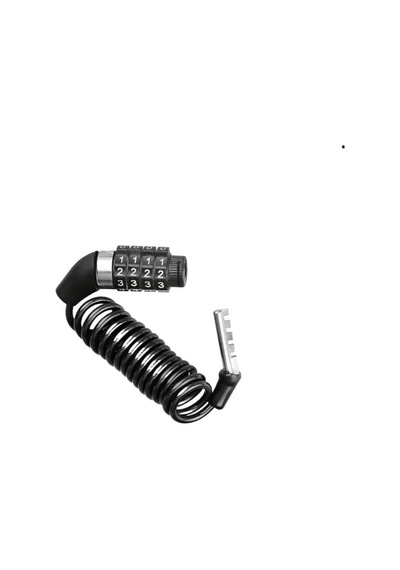 Carub Spiralli Şifreli Bisiklet Ve Motosiklet Kilidi, 4 Haneli Kombinasyon, Siyah, 4x1200mm Çok Renkli