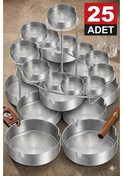 25 Adet Krom Küllük Seti 10cm Otel -restaurant- Cafe