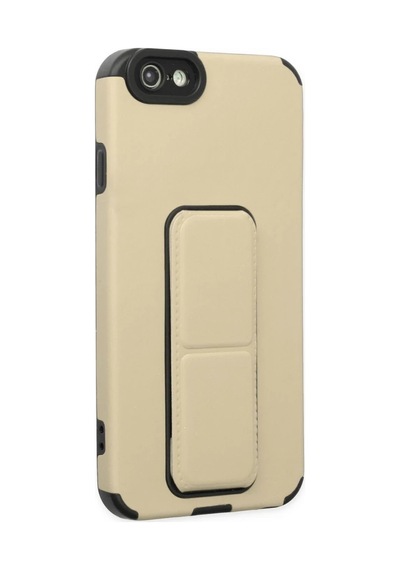 Apple Apple Uyumlu iPhone 6 Kılıf Mega Standlı Silikon - Gold