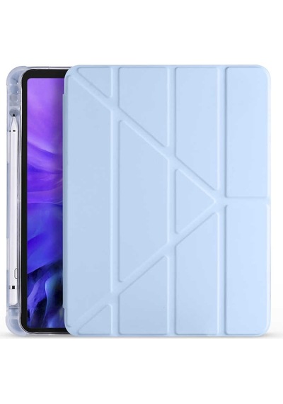 Apple Uyumlu iPad, Air 11 2024 Kılıf Tri Folding Kalem Bölmeli Standlı Kılıf
