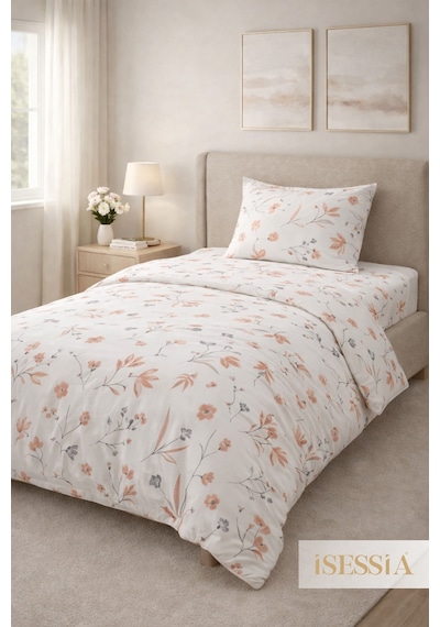 Fiora Tek Kişilik Çarşaflı Nevresim Takımı 160 X 240 Cm Pudra
