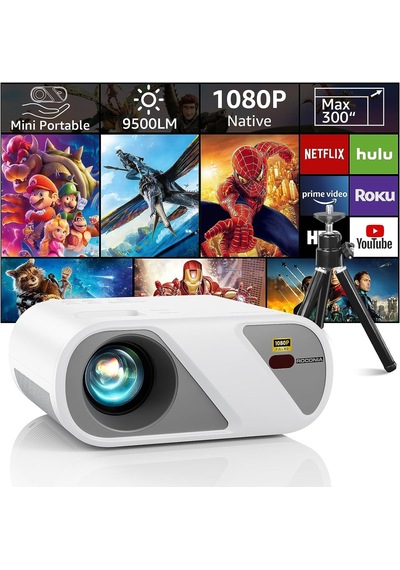 Roconia Tripodlu 1080P FHD Mini Projektör
