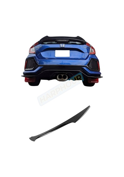 Honda Civic Fk7 Dto Spoiler Spoyler Parlak Siyah Hatchback 2016-2021 Uyumlu Pianoblack İthal
