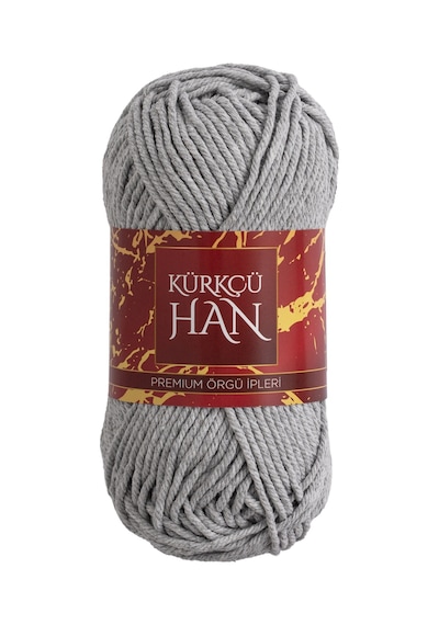 Kürkçü Han Cotton Comfort 100gr Pamuklu Makrome Punch Amigurumi Örgü İpi - Açık Gri