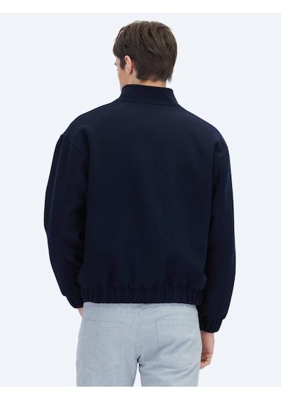 Kip Lacivert Comfort Fit Dik Yaka Casual Dokuma Mont Lacivert
