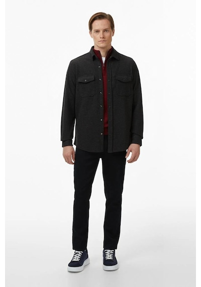 Nautica Erkek Gri Classic Fit Gömlek-12049 Koyu Gri