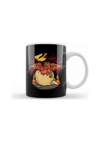 Adorable Baby Dragon Hatching Out Of A Dragon Egg Kupa Bardak Porselen Karışık