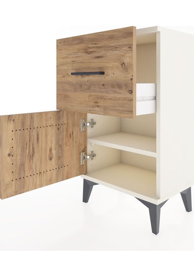 Arges Komodin Tek Raflı Tek Çekmeceli Tek Kapaklı 44x30x80 Ay... Aytaşı