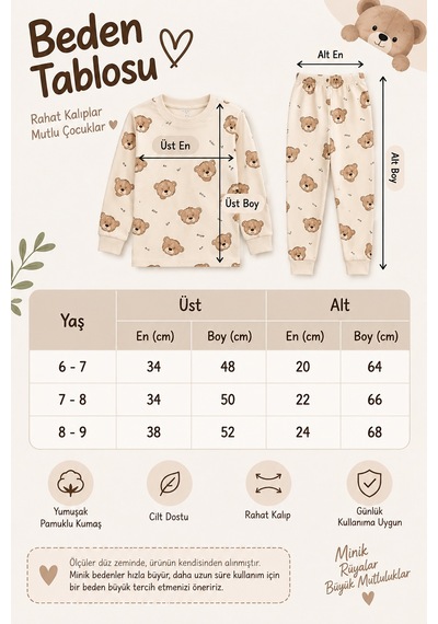 Beniizle Erkek Çocuk Desenli Pijama Takımı Mavi