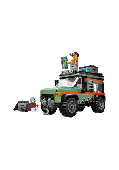 Arazi Dağ Arabası 4x4 Yapım Seti, Vinçli Ve Minifigürlü Çocuk Macera Oyuncağı Bx-316374