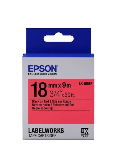 Tonersepeti Epson Lk-5rbp Kırmızı Üzerine Siyah Etiket
