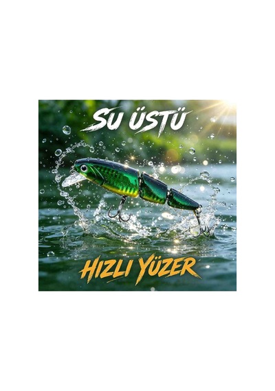 Su Üstü Balık Avı Kaşığı 3 Parçalı Oynar Gövde Kıvrak Yüzüş Aksiyonu Parlak Yeşil Renk Ve Güçlü