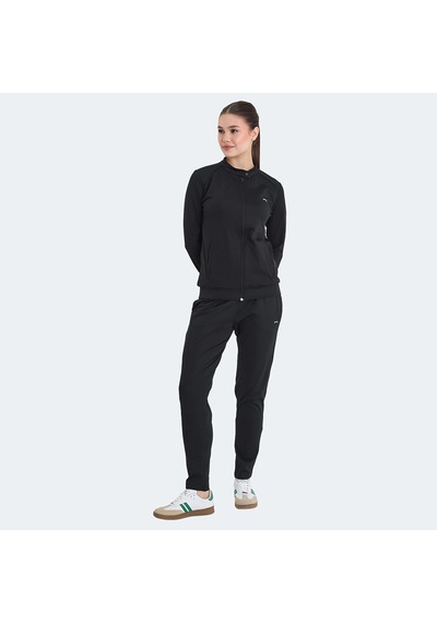 Slazenger RONA Kadın Fermuarlı Dik Yaka Cepli Siyah Eşofman Takımı