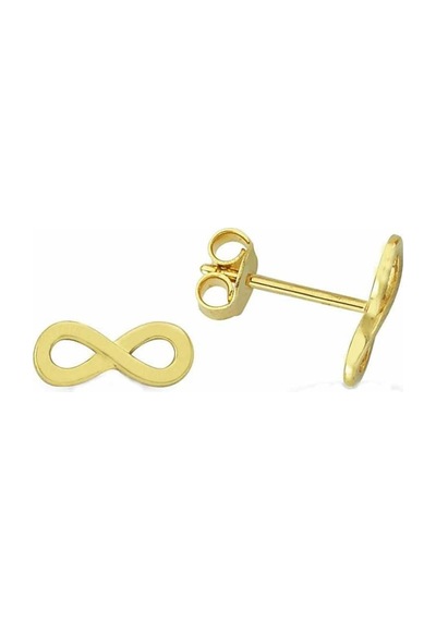 Sembolgold 14 Ayar Altın İğne Küpe Sonsuzluk Model