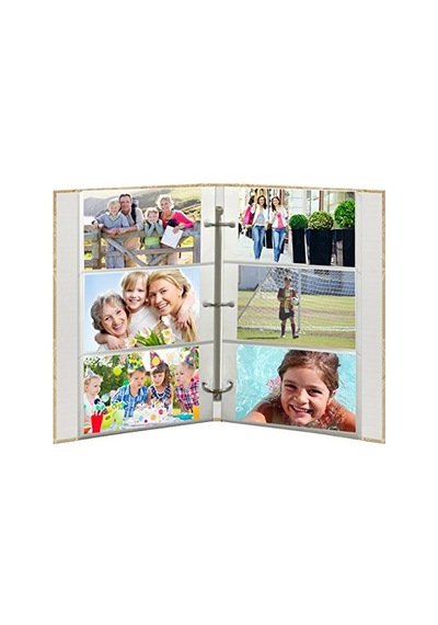 3 Halkalı Fotoğraf Albümü 300 Cepli 10x15 Cm Fotoğraflar Için Gri